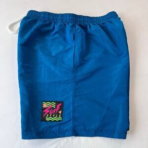 Surf Style Vintage iridescent blue Swim trunks shorts Men’s size large